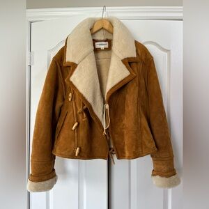 Club Monaco Shearling Sheepskin Leather Jacket